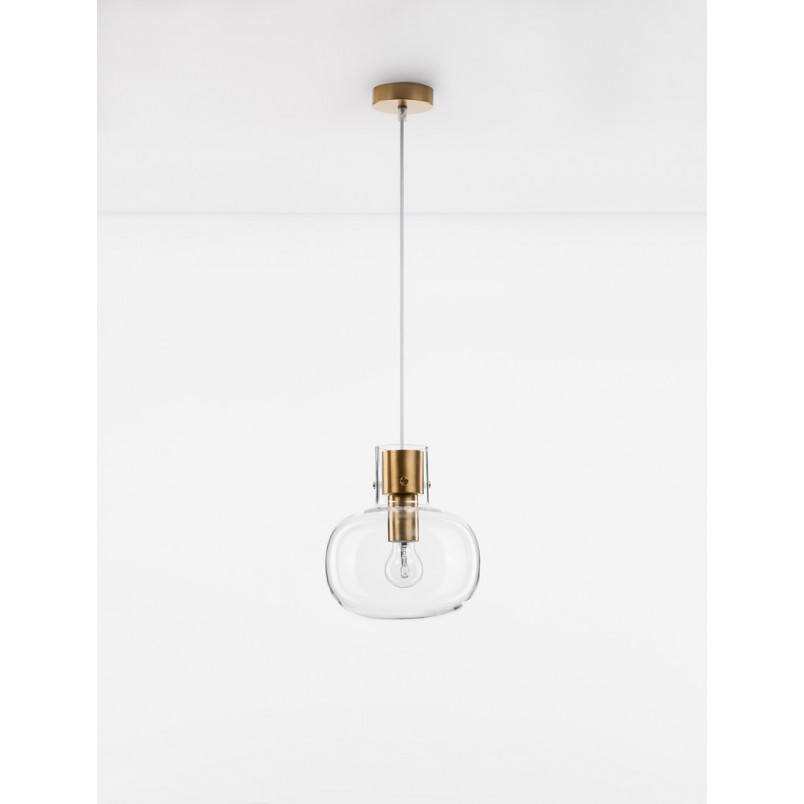 Lampa wisząca Bulgy - Szkło, Mosiądz | Decolab24