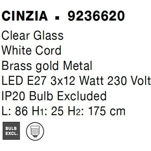 Lampa wisząca Bulgy III - szklana, retro, 86cm | Decolab24