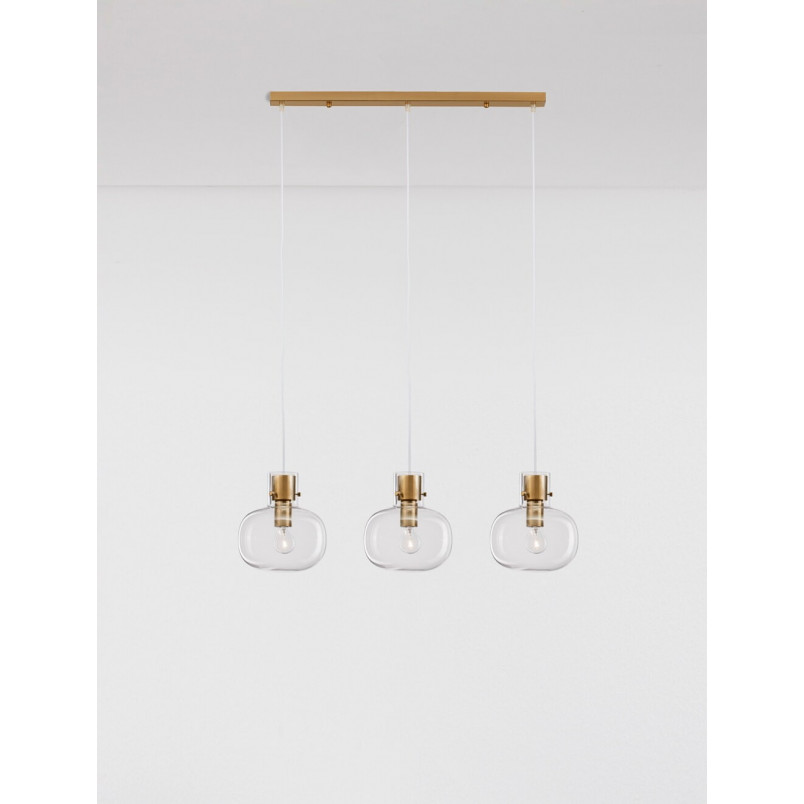 Lampa wisząca Bulgy III - szklana, retro, 86cm | Decolab24