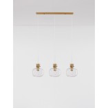 Lampa wisząca Bulgy III - szklana, retro, 86cm | Decolab24