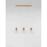 Lampa wisząca Bulgy III - szklana, retro, 86cm | Decolab24