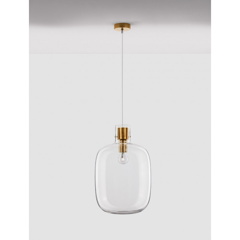 Lampa wisząca Bulgy | Szkło, Retro, E27 - Decolab24