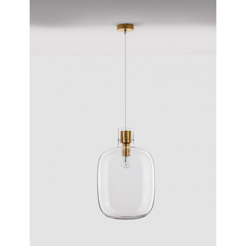 Lampa wisząca Bulgy | Szkło, Retro, E27 - Decolab24