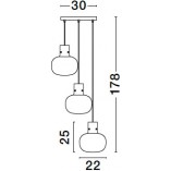 Lampa wisząca Bulgy III | Szkło, Retro, E27 - Decolab24
