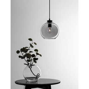 Lampa wisząca szklana kula retro Tempo 20cm szkło dymione