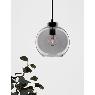 Lampa wisząca szklana kula retro Tempo 20cm szkło dymione