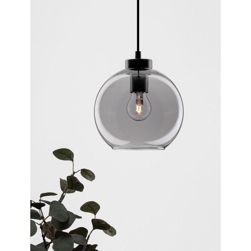 Lampa wisząca szklana kula retro Tempo 20cm szkło dymione