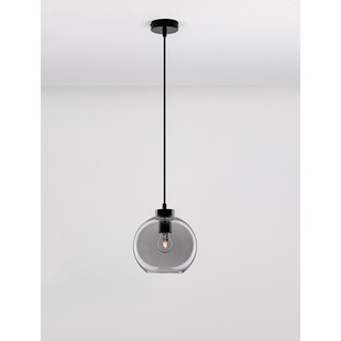 Lampa wisząca szklana kula retro Tempo 20cm szkło dymione