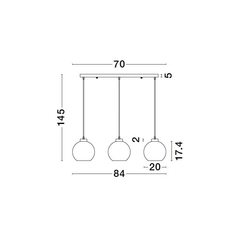 Lampa wisząca 3 kule szklane retro | Decolab24