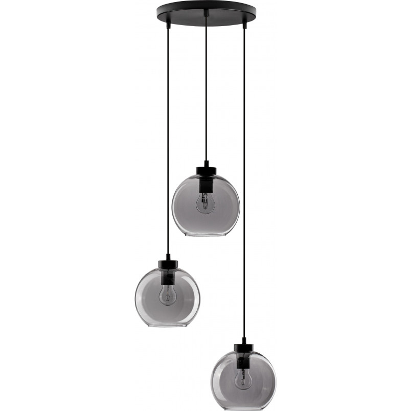 Lampa Wisząca 3 Kule Retro Tempo - Szkło Dymione | Decolab24