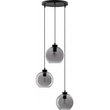 Lampa Wisząca 3 Kule Retro Tempo - Szkło Dymione | Decolab24