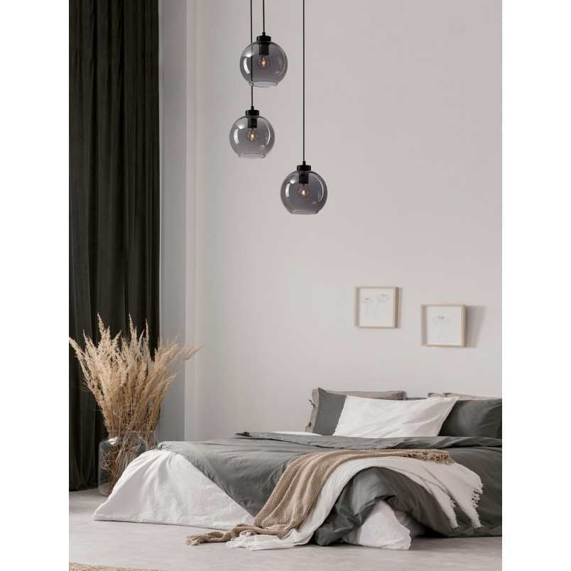 Lampa Wisząca 3 Kule Retro Tempo - Szkło Dymione | Decolab24