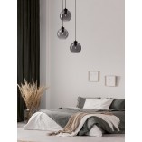 Lampa Wisząca 3 Kule Retro Tempo - Szkło Dymione | Decolab24
