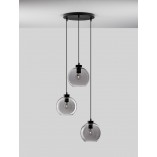 Lampa Wisząca 3 Kule Retro Tempo - Szkło Dymione | Decolab24