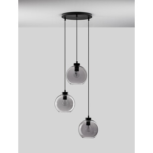 Lampa Wisząca 3 Kule Retro Tempo - Szkło Dymione | Decolab24