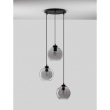 Lampa Wisząca 3 Kule Retro Tempo - Szkło Dymione | Decolab24