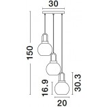 Lampa wisząca szklana retro Astri III - Decolab24