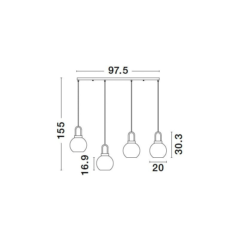 Lampa wisząca szklana RETRO | Decolab24