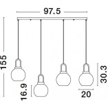 Lampa wisząca szklana RETRO | Decolab24