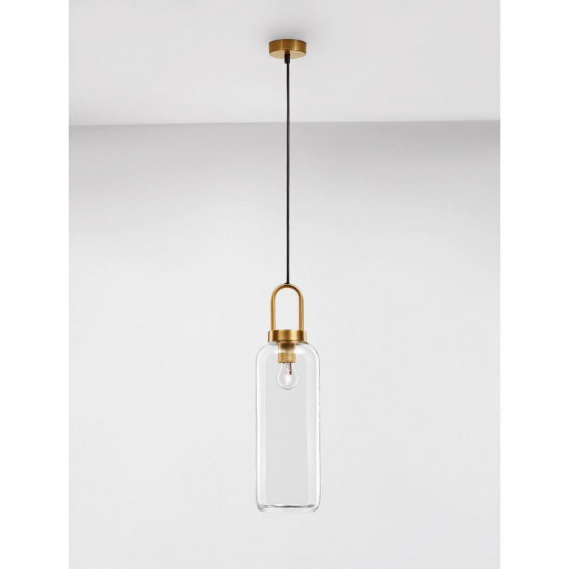 Lampa Wisząca Retro Astri - Szkło Mosiądz | Decolab24