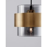 Lampa wisząca glamour Nanno III - szkło dymione, mosiądz | Decolab24