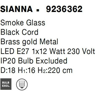 Lampa wisząca szklana Nanno | Glamour, E27 - Decolab24