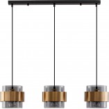 Lampa Wisząca Glamour Nanno III | Szkło Dymione, Mosiądz - Decolab24