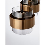 Lampa Wisząca Glamour Nanno III | Szkło Dymione, Mosiądz - Decolab24