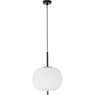 Lampa wisząca szklana Tamo 30cm biało-czarna