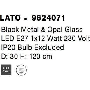 Lampa wisząca szklana Tamo | Biało-czarna | Decolab24