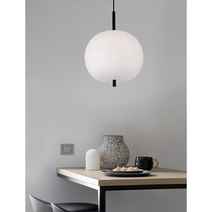 Lampa wisząca szklana Tamo | Biało-czarna | Decolab24