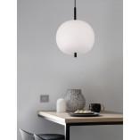 Lampa wisząca szklana Tamo | Biało-czarna | Decolab24