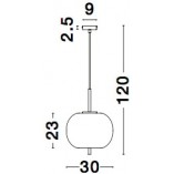 Lampa wisząca szklana Tamo | Biało-czarna | Decolab24