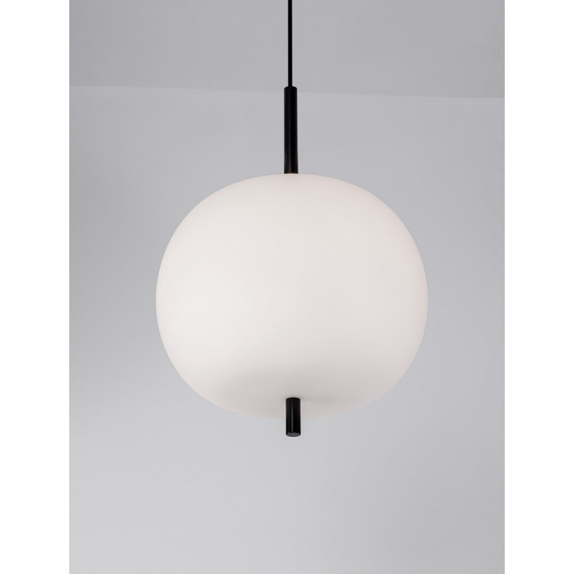 Lampa wisząca szklana Tamo | Biało-czarna | Decolab24