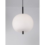 Lampa wisząca szklana Tamo | Biało-czarna | Decolab24