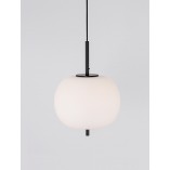 Lampa wisząca szklana Tamo | Biało-czarna | Decolab24