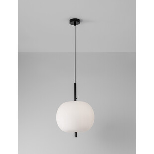 Lampa wisząca szklana Tamo | Biało-czarna | Decolab24