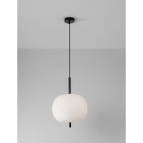 Lampa wisząca szklana Tamo | Biało-czarna | Decolab24