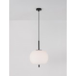 Lampa wisząca szklana Tamo | Biało-czarna | Decolab24