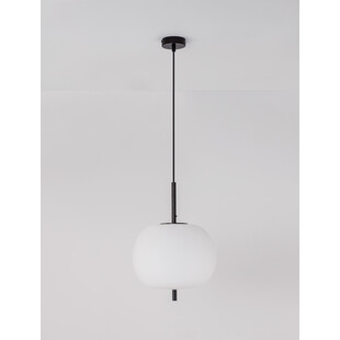 Lampa wisząca szklana Tamo | Biało-czarna | Decolab24