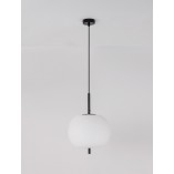 Lampa wisząca szklana Tamo | Biało-czarna | Decolab24