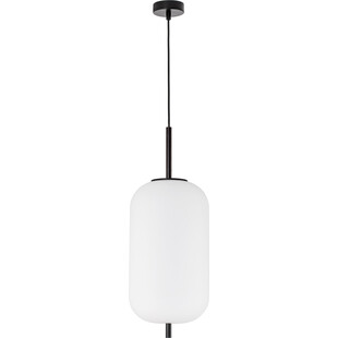 Lampa wisząca szklana Tamo 22cm biało-czarna