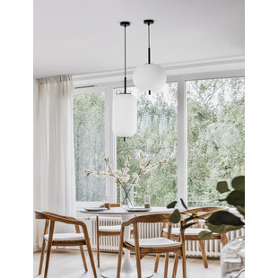 Lampa wisząca Tamo - szkło biało-czarne | Decolab24
