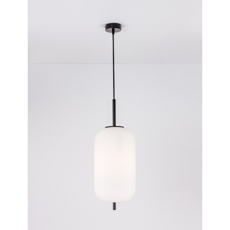 Lampa wisząca Tamo - szkło biało-czarne | Decolab24