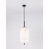 Lampa wisząca Tamo - szkło biało-czarne | Decolab24