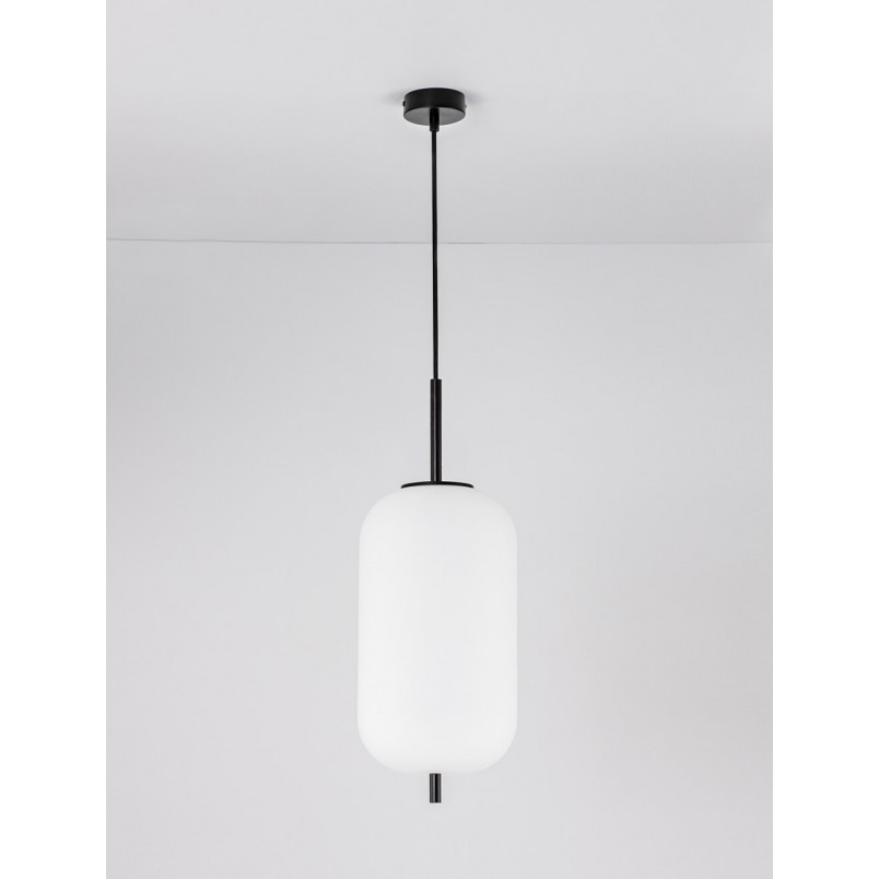 Lampa wisząca Tamo - szkło biało-czarne | Decolab24