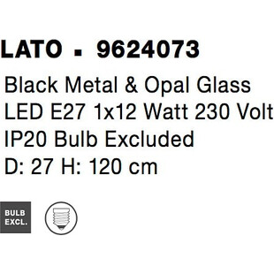 Lampa wisząca szklana Tamo 27cm biało-czarna