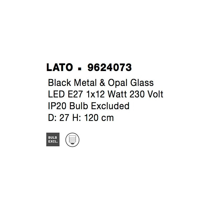 Lampa wisząca szklana Tamo 27cm biało-czarna