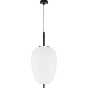 Lampa wisząca szklana Tamo 27cm biało-czarna
