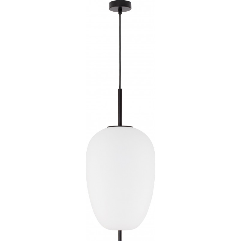 Lampa wisząca szklana Tamo 27cm biało-czarna